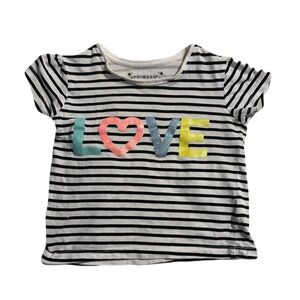 Primark Black and‎ White Striped Kids Short Sleeve Tee